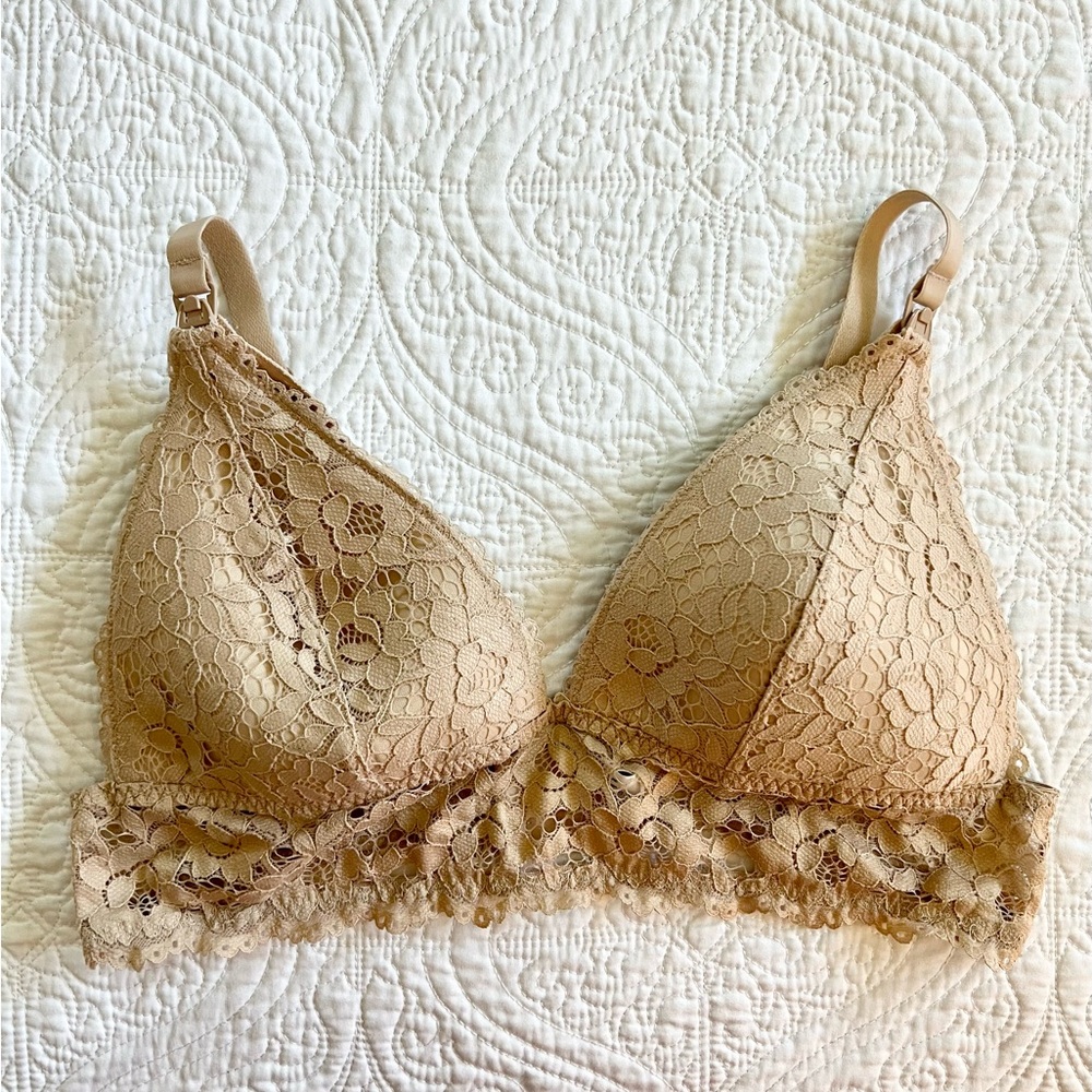 Nude lace nursing bra size XL